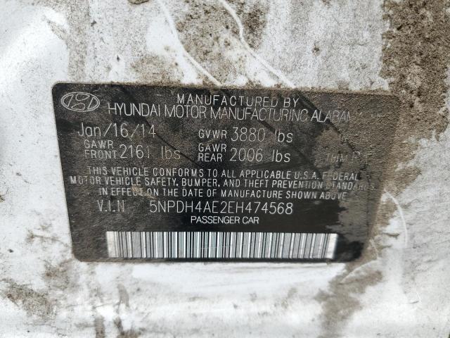 2014 Hyundai Elantra Se VIN: 5NPDH4AE2EH474568 Lot: 59055124