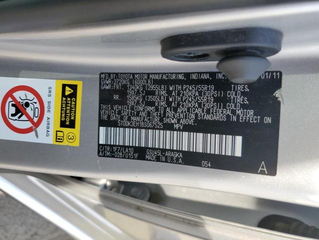 2011 Toyota Highlander Limited VIN: 5TDDK3EH1BS067525 Lot: 60811644