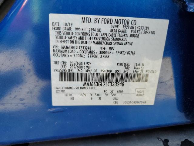 2020 Ford Ecosport Se VIN: MAJ6S3GL2LC333248 Lot: 60121274