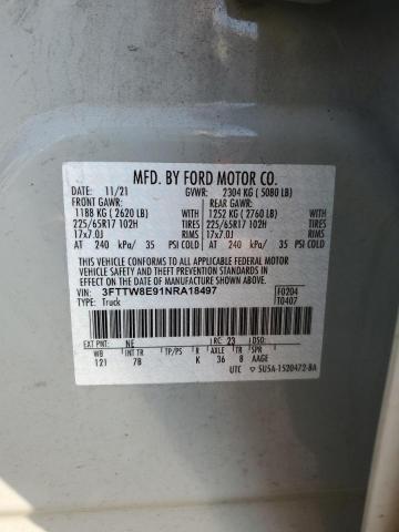 2022 Ford Maverick Xl VIN: 3FTTW8E91NRA18497 Lot: 60159814