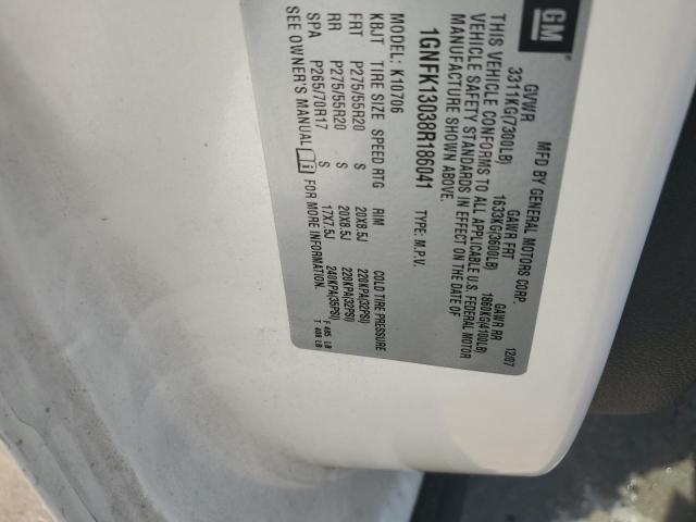 2008 Chevrolet Tahoe K1500 VIN: 1GNFK13038R186041 Lot: 59322304