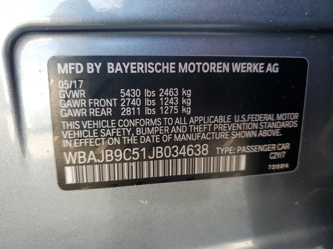 WBAJB9C51JB034638 2018 BMW M550Xi