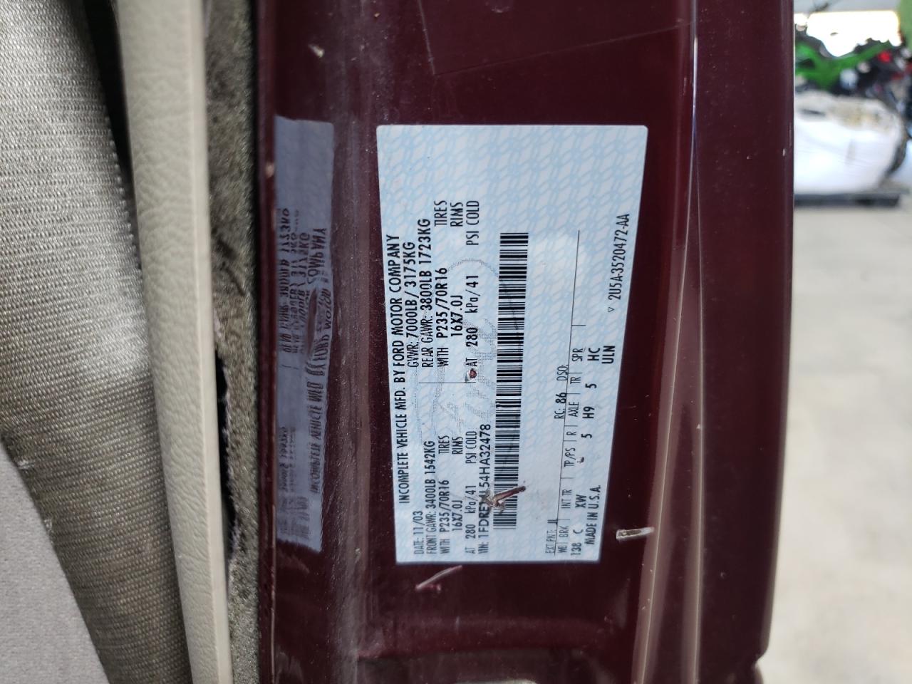 1FDRE14L54HA32478 2004 Ford Econoline E150 Van