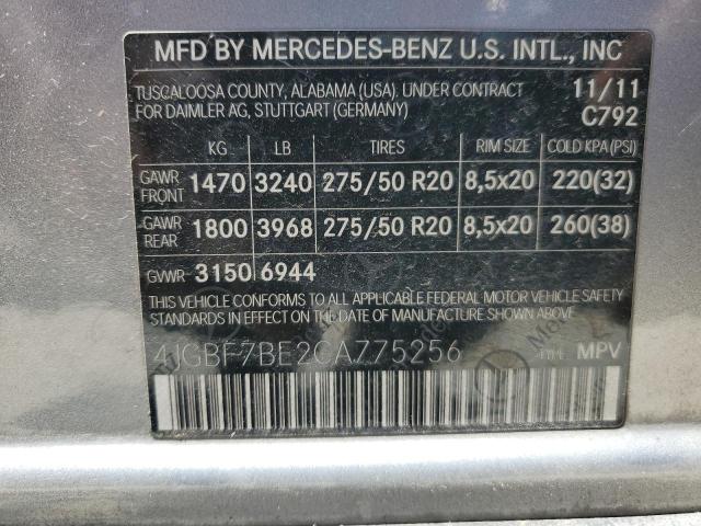 2012 Mercedes-Benz Gl 450 4Matic VIN: 4JGBF7BE2CA775256 Lot: 57938394