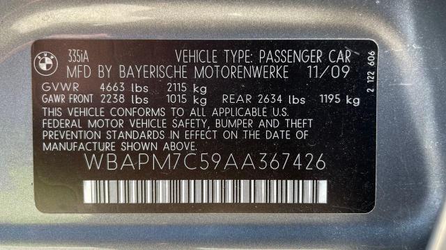 2010 BMW 335 I VIN: WBAPM7C59AA367426 Lot: 60782264