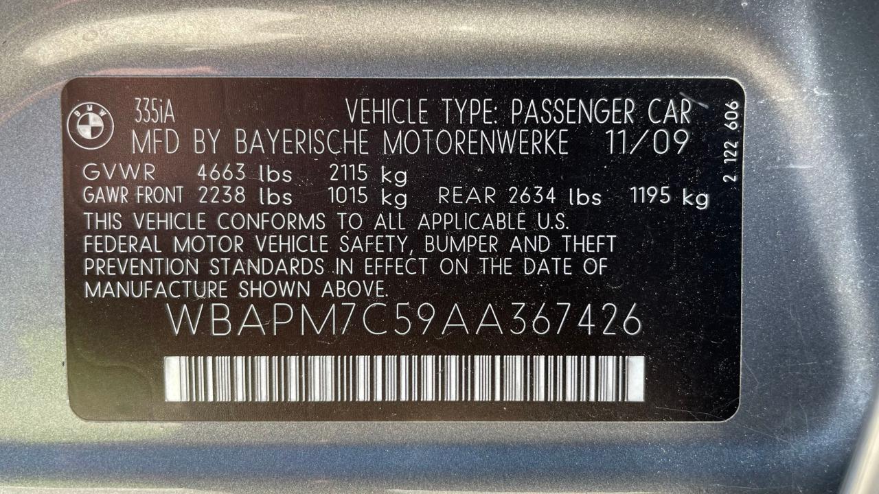 WBAPM7C59AA367426 2010 BMW 335 I