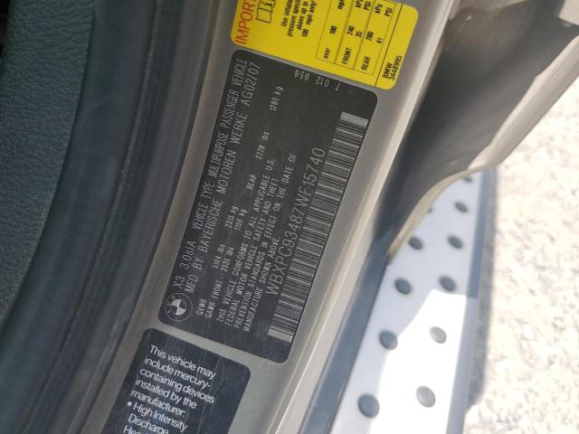 2007 BMW X3 3.0Si VIN: WBXPC93487WF15740 Lot: 58101814