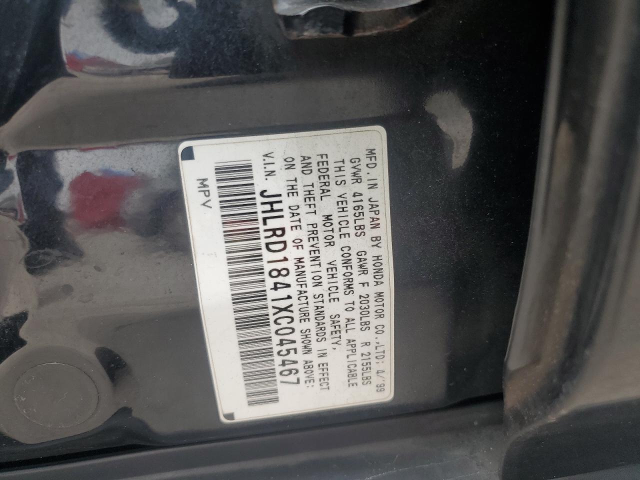 JHLRD1841XC045467 1999 Honda Cr-V Lx