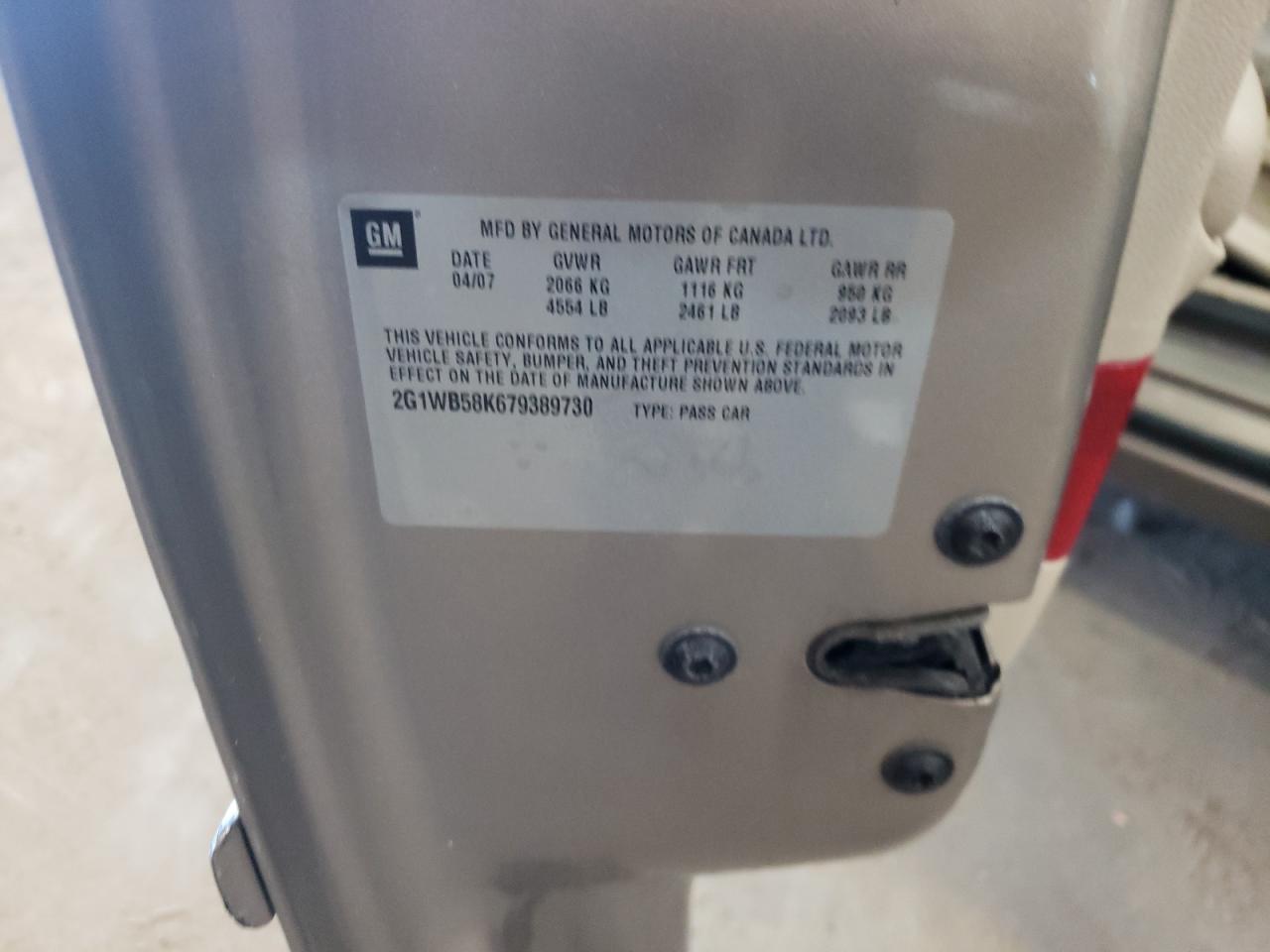 2G1WB58K679389730 2007 Chevrolet Impala Ls