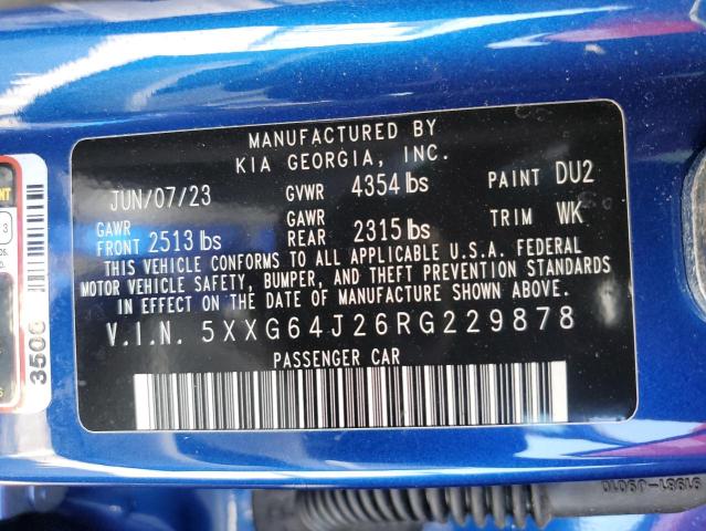 2024 Kia K5 Gt Line VIN: 5XXG64J26RG229878 Lot: 60045234