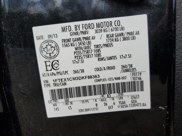 2013 Ford F150 Super Cab VIN: 1FTEX1CM3DKF88363 Lot: 58881484