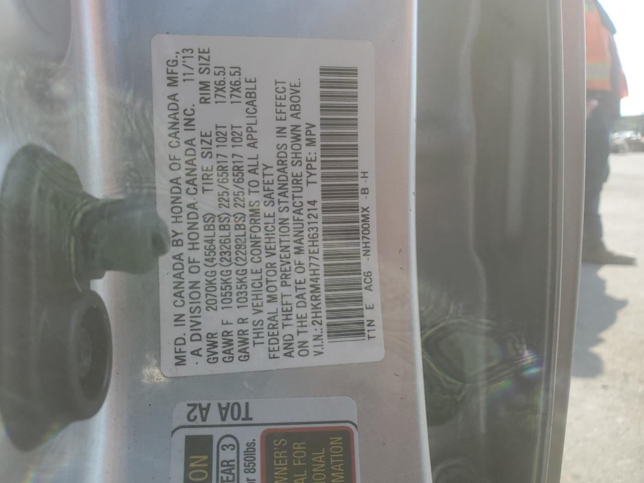 2HKRM4H77EH631214 2014 Honda Cr-V Exl