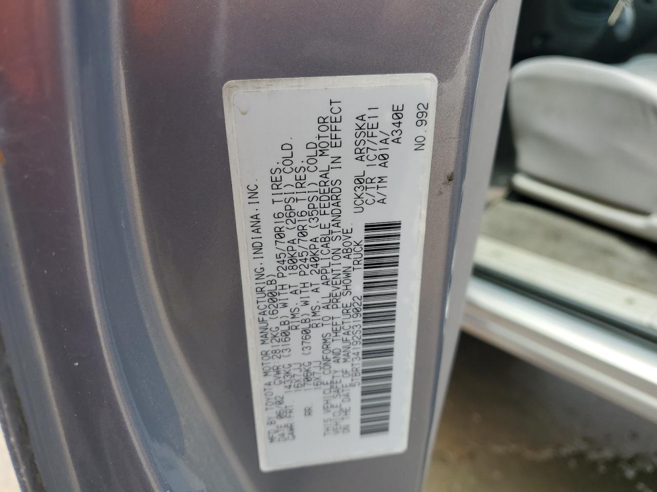 5TBRT34192S319022 2002 Toyota Tundra Access Cab