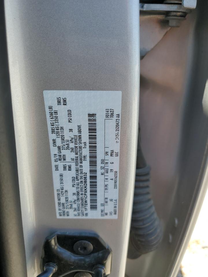 1FTEW1CPXKKD80832 2019 Ford F150 Supercrew