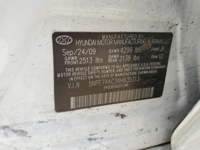 2010 Hyundai Sonata Gls VIN: 5NPET4AC3AH635313 Lot: 60765054