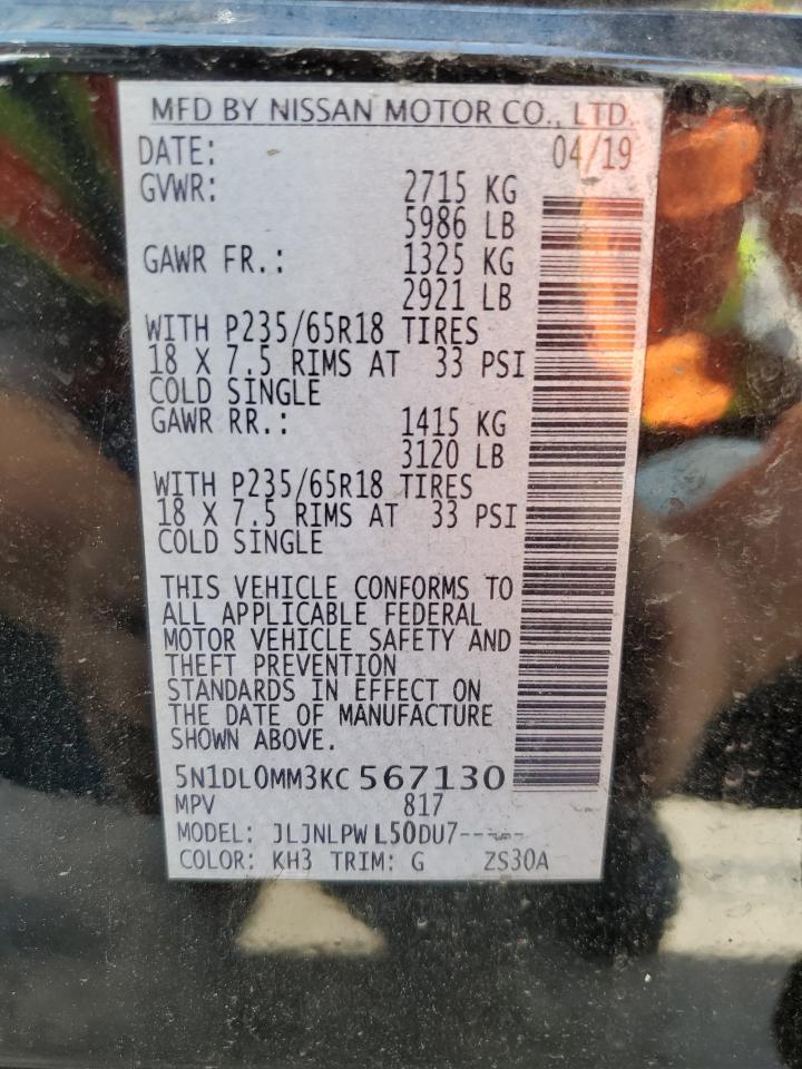 5N1DL0MM3KC567130 2019 Infiniti Qx60 Luxe