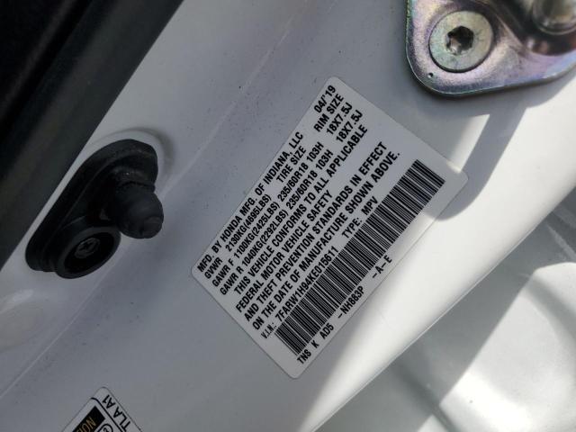 2019 Honda Cr-V Touring VIN: 7FARW1H94KE015611 Lot: 59549434