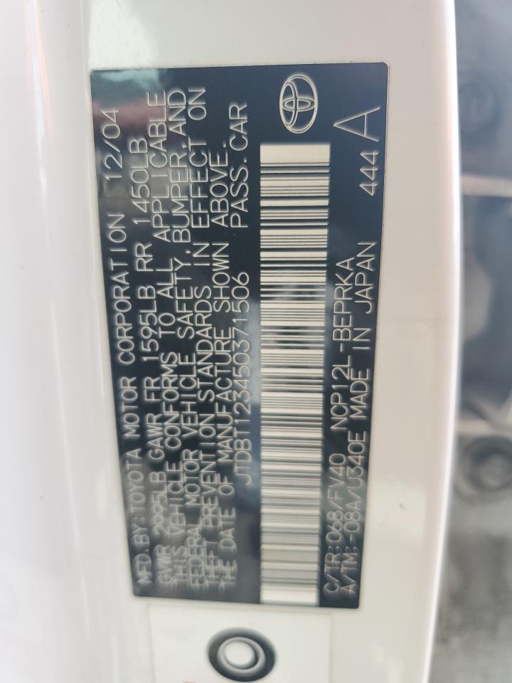 JTDBT123450371506 2005 Toyota Echo