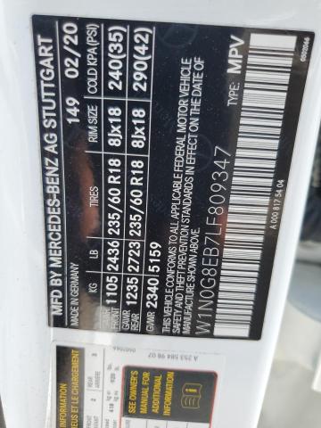 2020 Mercedes-Benz Glc 300 4Matic VIN: W1N0G8EB7LF809347 Lot: 60598564