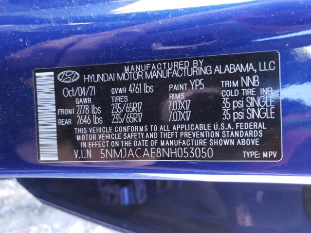 2022 Hyundai Tucson Se VIN: 5NMJACAE8NH053050 Lot: 57844824