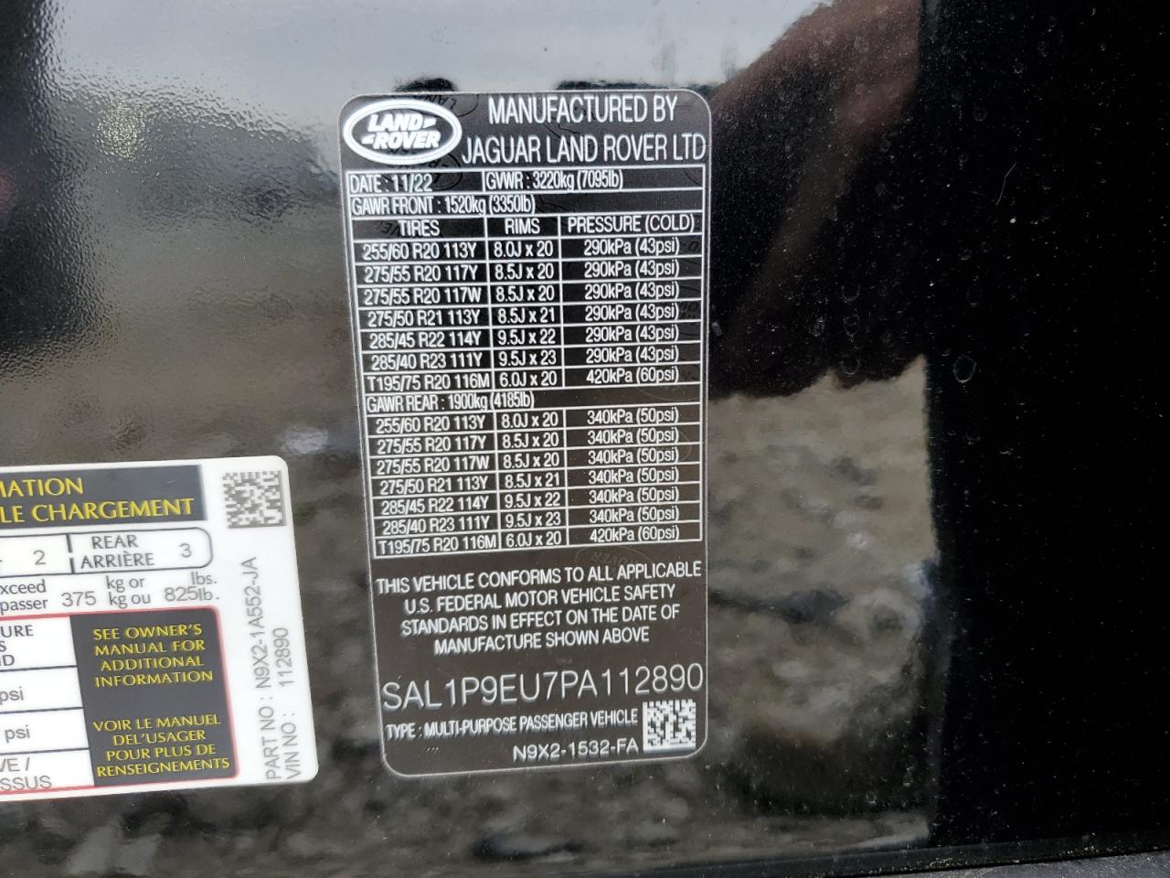 SAL1P9EU7PA112890 2023 Land Rover Range Rover Sport Dynamic Se