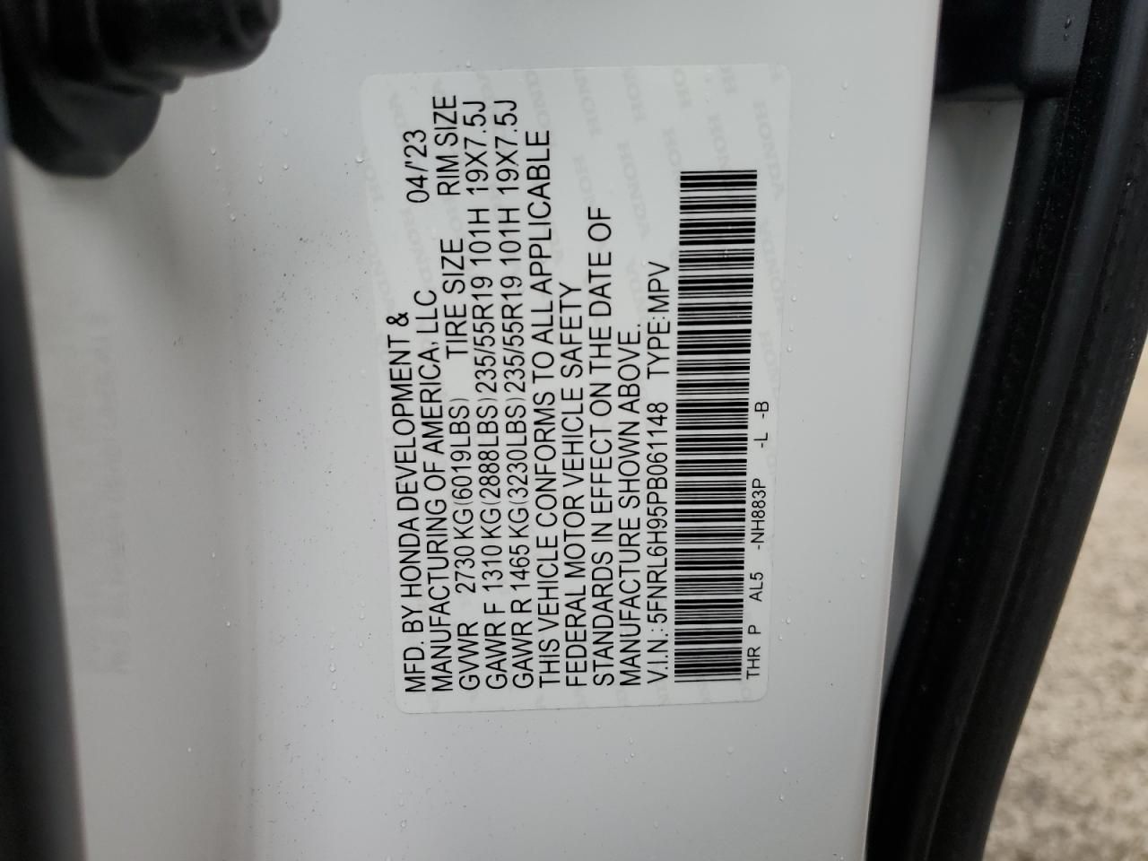 Lot #2920726403 2023 HONDA ODYSSEY EL