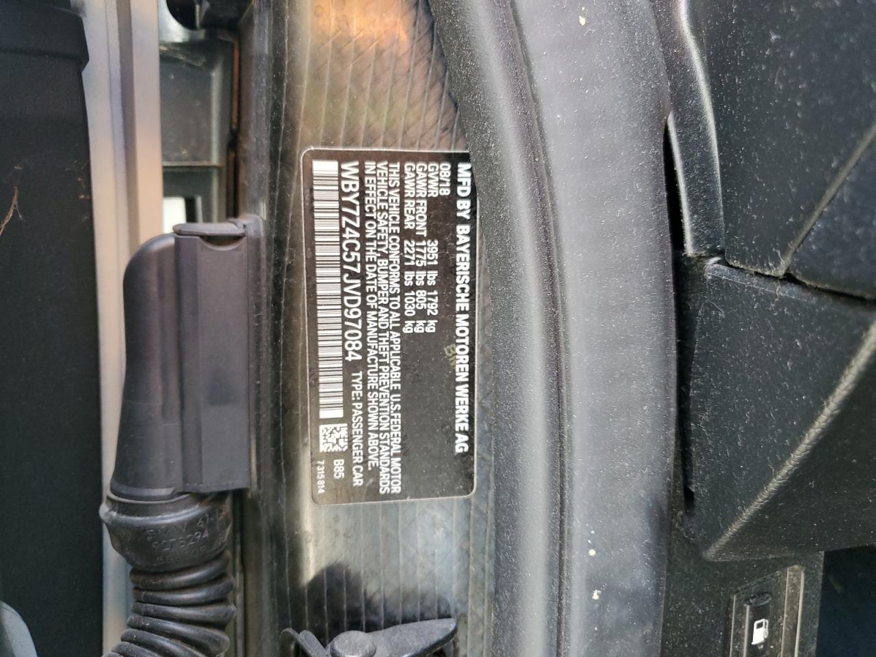 WBY7Z4C57JVD97084 2018 BMW I3 Rex