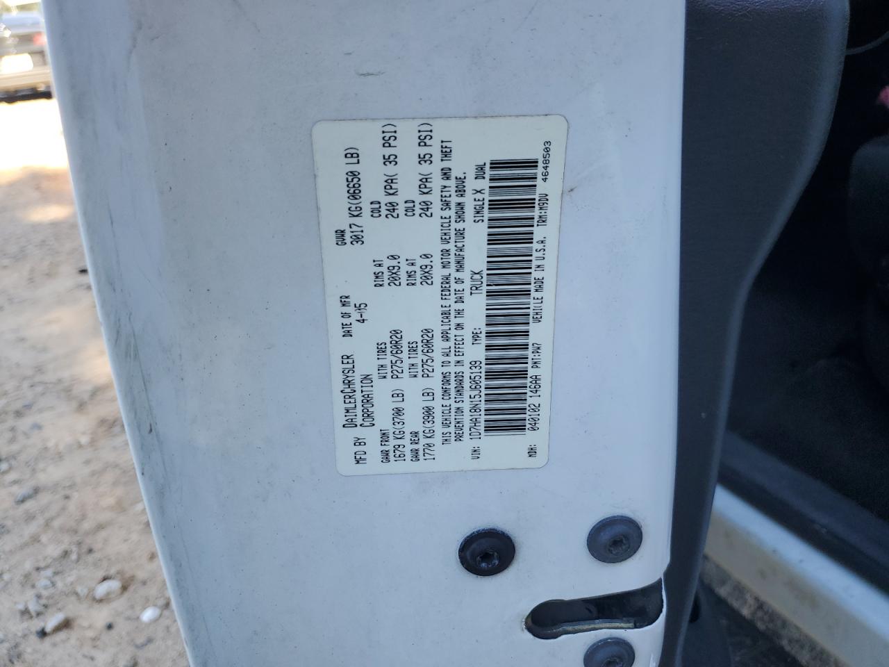 1D7HA18N15J605139 2005 Dodge Ram 1500 St