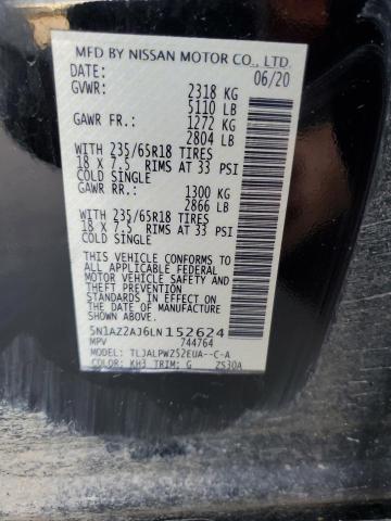 2020 Nissan Murano S VIN: 5N1AZ2AJ6LN152624 Lot: 60470444