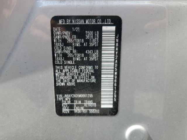 2021 Nissan Armada Sv VIN: JN8AY2AD5M9661295 Lot: 59467324