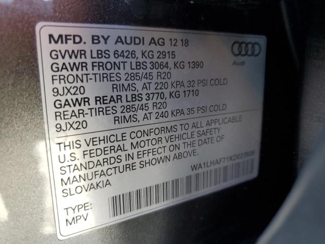 WA1LHAF71KD023938 2019 Audi Q7 Premium Plus