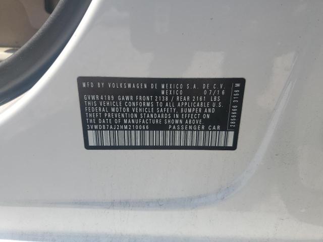 2017 Volkswagen Jetta Se VIN: 3VWDB7AJ2HM210066 Lot: 58752194