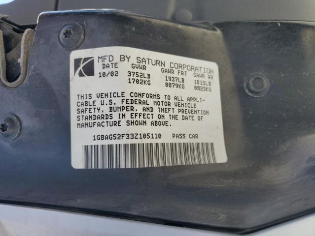 2003 Saturn Ion Level 1 VIN: 1G8AG52F33Z105110 Lot: 58748544