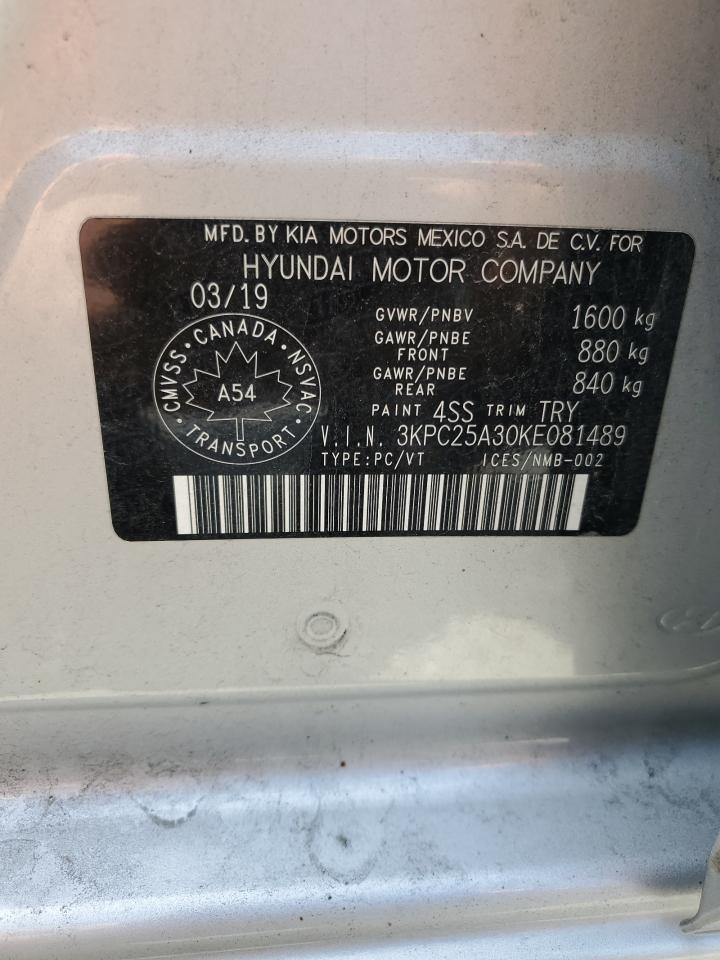 3KPC25A30KE081489 2019 Hyundai Accent Se