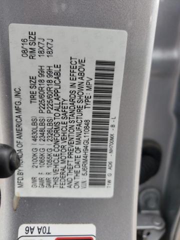 2016 HONDA CR-V TOURI - 5J6RM4H94GL110848