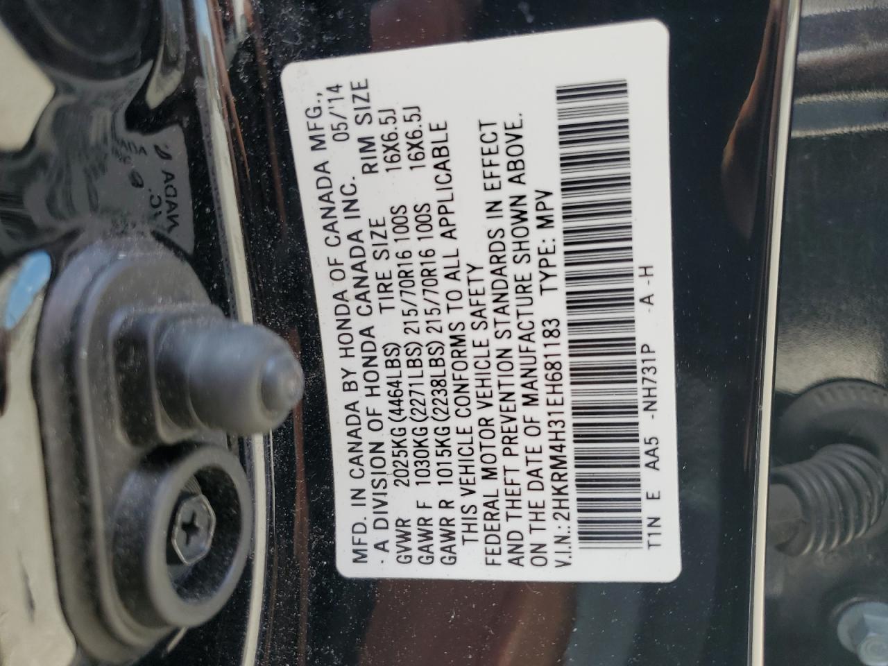 2HKRM4H31EH681183 2014 Honda Cr-V Lx