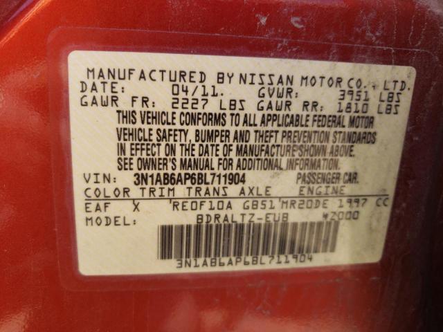 2011 Nissan Sentra 2.0 VIN: 3N1AB6AP6BL711904 Lot: 58716224