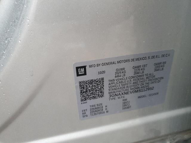 2021 Chevrolet Equinox Premier VIN: 3GNAXNEV0MS112952 Lot: 57710034