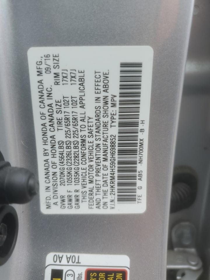 2HKRM4H59GH698852 2016 Honda Cr-V Ex