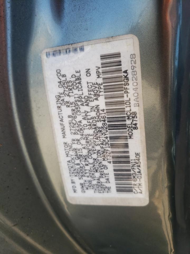 4T3ZF13C4YU284614 2000 Toyota Sienna Le