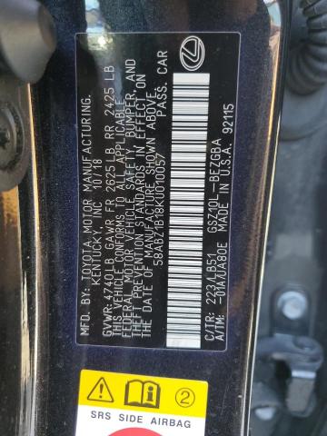 2019 Lexus Es 350 VIN: 58ABZ1B18KU010057 Lot: 58603064