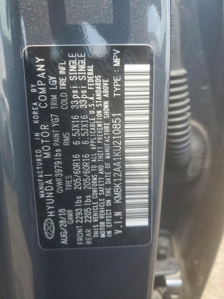 KM8K12AA1KU210851 2019 Hyundai Kona Se