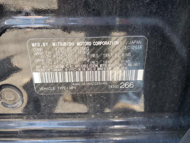 2017 Mitsubishi Outlander Se VIN: JA4AD3A36HZ028146 Lot: 58767184