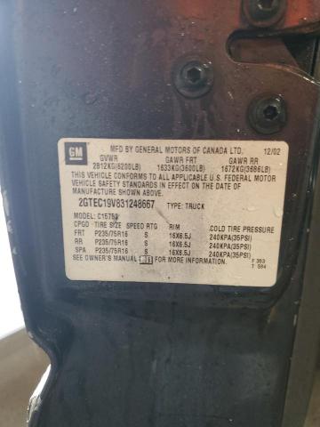 2003 GMC New Sierra C1500 VIN: 2GTEC19V831248667 Lot: 59143994