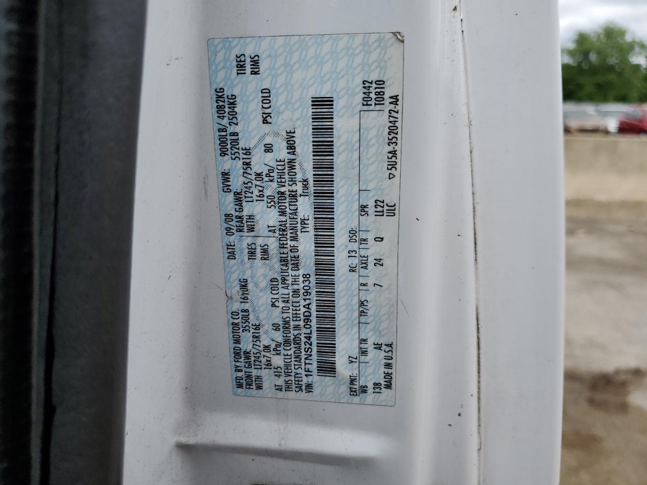 1FTNS24L09DA19038 2009 Ford Econoline E250 Van