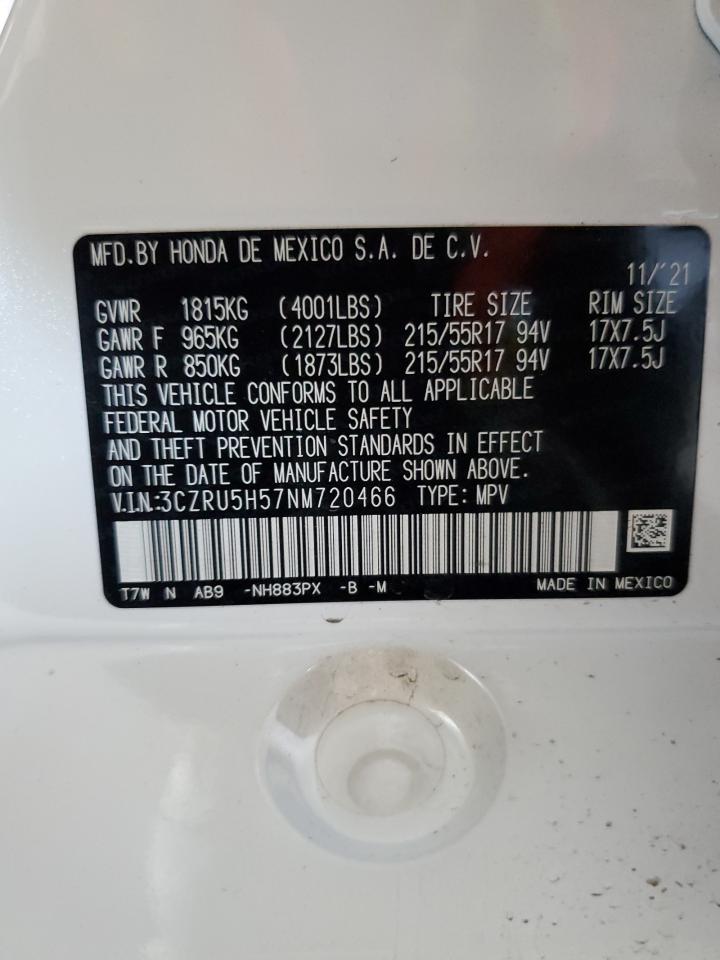 3CZRU5H57NM720466 2022 Honda Hr-V Ex