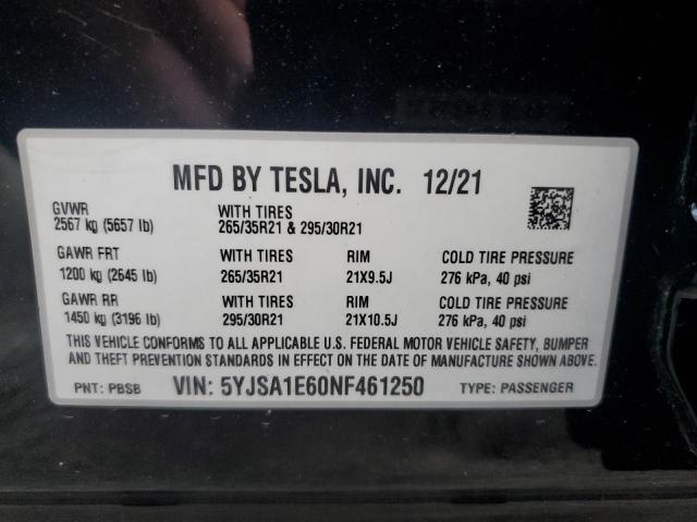 5YJSA1E60NF461250 2022 TESLA MODEL S - Image 13