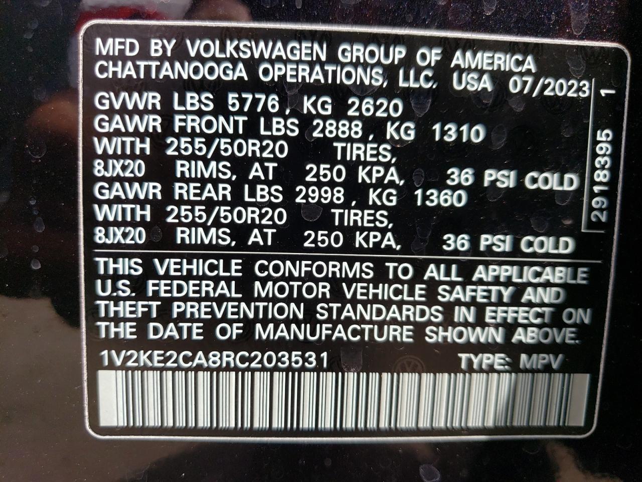 1V2KE2CA8RC203531 2024 Volkswagen Atlas Cross Sport Se