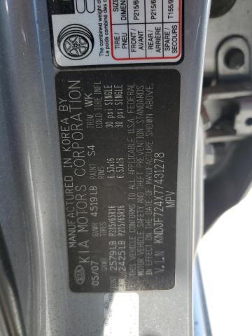 2007 Kia Sportage Lx VIN: KNDJF724X77431278 Lot: 59034984