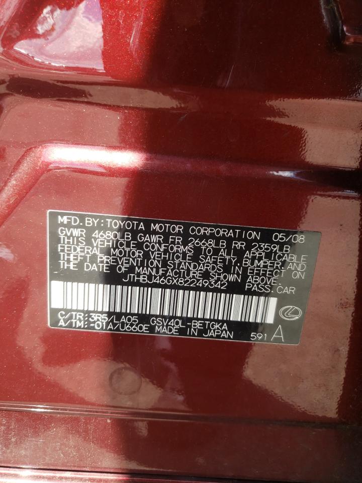 JTHBJ46GX82249342 2008 Lexus Es 350